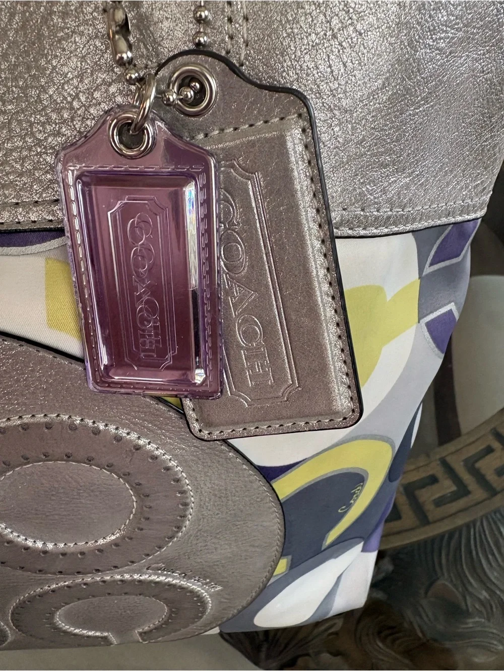 💜💚COACH JULIA OP ART SIGNATURE TOTE/SHOULDER BAG!💜💚